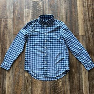 Boy’s Blue Checkered Polo Button Down Shirt